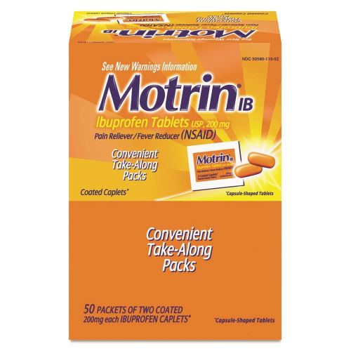 Motrin® IB Pain Reliever, Single-Dose Packets, 50 Packets of 2 Each